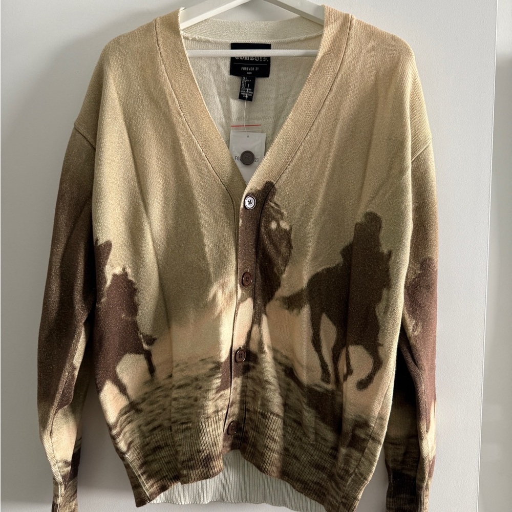 Compton Cowboys | Men’s Horse Cardigan | Size SMALL
